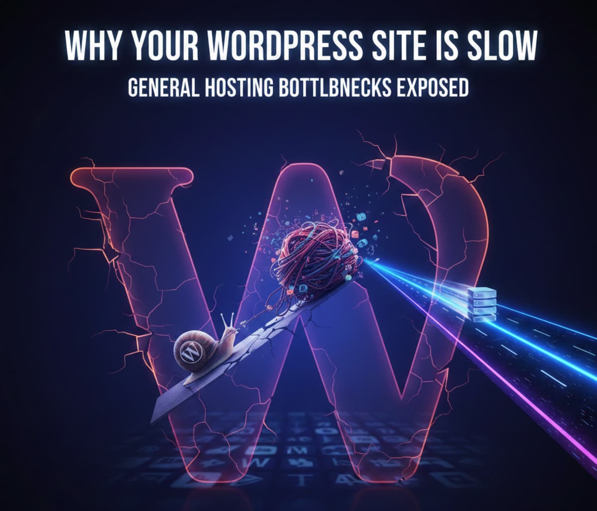 Imagem em destaque para Why Your WordPress Site is Slow: A Deep Dive into General Hosting Bottlenecks